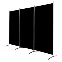 Jvvmnjlk Indoor Room Divider, Portable Office Divider, Convenient Movable(3-Panel), Folding Partition Privacy Screen For Bedroom, Dining Room, Study, 102 W X 19.7 D X 71.3 H,Black