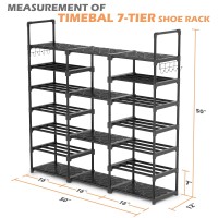 Timebal Shoe Rack Shoe Organizer Storage 7 Tiers Shoe Shelf For Entryway, Holds 36-38 Pairs Shoes And Boots Shoe Organizer Shoe Tower, Stackable Large Shoe Rack For Closet Bedroom Hallway Garage