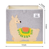 Clcrobd Foldable Animal Cube Storage Bins Fabric Toy Box/Chest/Organizer For Toddler/Kids Nursery, Playroom, 13 Inch (Alpaca)