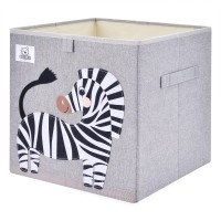 Clcrobd Foldable Animal Cube Storage Bins Fabric Toy Box/Chest/Organizer For Toddler/Kids Nursery, Playroom, 13 Inch (Zebra)