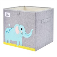 Clcrobd Foldable Animal Cube Storage Bins Fabric Toy Box/Chest/Organizer For Toddler/Kids Nursery, Playroom, 13 Inch (Cute Elephant)