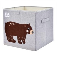 Clcrobd Foldable Animal Cube Storage Bins Fabric Toy Box/Chest/Organizer For Toddler/Kids Nursery, Playroom, 13 Inch (Bear)
