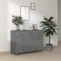 Vidaxl Sideboard Dark Gray 44.5X15.7X31.5 Solid Wood Pine