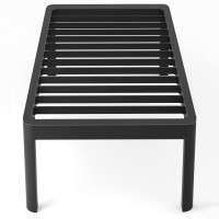 Yitong Angel Twin Bed Frame With Round Corner Edge Legs, 18 Inch Tall 3500 Lbs Heavy Duty Metal Platform Bed Frame Twin Size, No Box Spring Needed/Noise Free/Non-Slip/Steel Slat Support