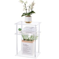 Hmyhum Clear Acrylic End Table, 3-Tier Side Table For Living Room, Small Bedside Table/Nightstand For Bedroom, Home Decor Accent Table, 15.7 L X 11.8 W X 23.4 H
