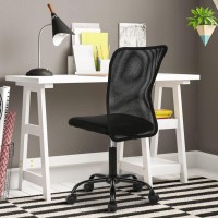 Office Chair,Desk Chair,Computer Middle Back Task Chair With Adjustable Height And Lumbar Support,Breathable Mesh Kids Swivel Seat,Ergonomic Chair For Home (Black)