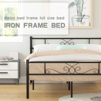 Weehom Metal Full Size Platform Bed Frame With Headboard And Footboard Under Storage 12.7 Inch Steel Slat Size Mattress Foundation Black
