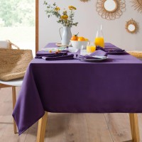 Mysky Home Table Cloth 70X108 Inch Purple Tablecloth For 6 Foot Table Washable Polyester Rectangle Tablecloth For Buffet Table, Parties, Holiday Dinner, Wedding