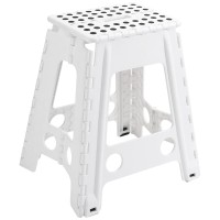 Titiroba 22Aa008 Folding Step Stool, Height 17.7 Inches (45 Cm), Step Stool, Stepladder, Car Wash, Fishing, Indoor, Outdoor, Load Capacity 220.5 Lbs (100 Kg), Non-Slip, Folding Chair, White