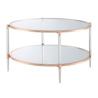 Convenience Concepts Royal Crest 2-Tier Acrylic Coffee Table Rose Goldglass
