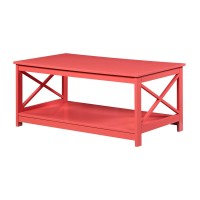 Convenience Concepts Oxford Coffee Table With Shelf Coral