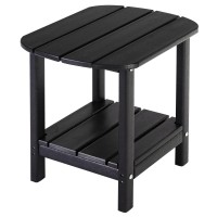 Lzrs Double Adirondack Side Table, Outdoor Side Tables, End Tables For Patio, Backyard,Pool, Indoor Companion, Easy Maintenance & Weather Resistant(Black)