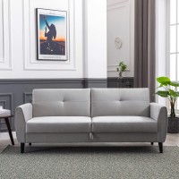 Merax Modern Futon Couch With Storge Box, Pu Leather Convertible Sleeper Sofa Bed 815 W Easy Assemble Grey Love Seats, Loveseat, Gray