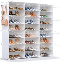 Homicker Shoe Rack Organizer, 48 Pair Shoe Storage Cabinet With Door Expandable Plastic Shoe Shelves For Closet,Entryway,Hallway,Bedroom