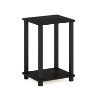 Furinno Simplistic 1-Tier End Side Night Standbedside Table With Plastic Poles, Espressoblack