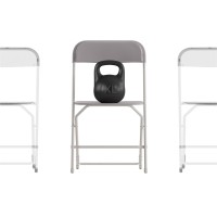 Hercules Big And Tall Commercial Folding Chair - Extra Wide 650Lb. Capacity - Durable Plastic - Gray, 4-Pack