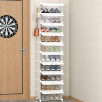 Homidec Shoe Storage, 10-Tier Shoe Rack Organizer For Closet 20 Pair Narrow Shoes Shelf Cabinet For Entryway, Bedroom And Hallway