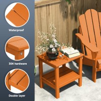 Kingyes Double Side Table, Adirondack End Table- Orange