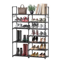 Mavivegue 7-Tier Shoe Rack Storage Organizer, Tall Free Standing Shoe Shelf, Metal Shoe Rack, Large Shoes
