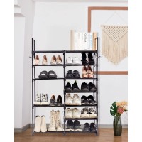 Mavivegue 7-Tier Shoe Rack Storage Organizer, Tall Free Standing Shoe Shelf, Metal Shoe Rack, Large Shoes