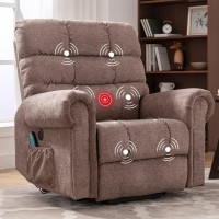 Anj Large Power Lift Recliner Chair With Massage And Heat For Elderly Big People, Electric Wide Recliners, Heavy Duty And Safety Motion Fabric Reclining Mechanism With Usb Ports, Side Pocket, Camel