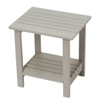 Byzane Double Adirondack Side Table, Patio Outdoor End Table Weather Resistant,Rectangular Table For Patio, Garden, Lawn, Indoor Outdoor Companion, Grey