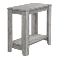 Monarch Specialties Modern Side Nightstand With Open Shelf And Storage Cabinet For Bedroom Or Livingroom End Table, 2375 L X 1175 W X 22 H, Grey