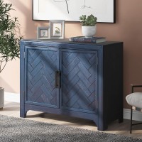 Modern Console Table 40 Wood Storage Cabinet With 2 Adjustable Shelf Sofa Table Sideboard Buffet For Entryway Living Room Bedroom (Antique Blue+Modern)