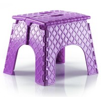 Mueller Folding Step Stool, 11 Inch Heavy Duty Step Stools For Kids And Adults, Lightweight And Portable Foldable Stool For Kitchen, Bathroom, Non-Slip And Sturdy, Holds Up To 300Lbs, Purple