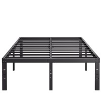 Comasach 18-Inch Queen-Bed-Frame, Tall Heavy Duty Black Metal Bed Frames No Box-Spring Needed, Easy Assembly, Under Bed Storage, Noise Free Mattress-Foundation Support Up To 4000Lbs