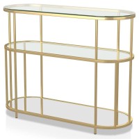 Furniture Of America Banta Metal 2-Shelf Console Table In Gold And Black