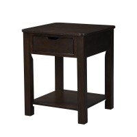 Lilola Home Flora Dark Brown Mdf End Table With Drawer