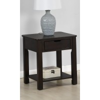 Lilola Home Flora Dark Brown Mdf End Table With Drawer
