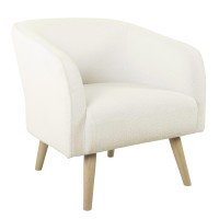 Homepop Modern Swoop Accent Chair, Cream
