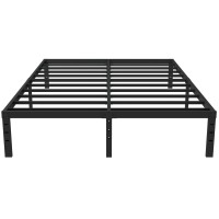 Upcanso California King Bed Frames No Box Spring Needed, 14 Inch Heavy Duty Metal Platform Bed Frame California King Size With Storage, 2500Lbs Steel Slats Support, Easy Assembly, Black