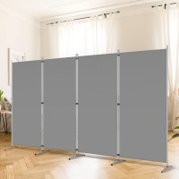 Rantila 4 Panel Room Divider, 6 Ft Tall Folding Privacy Screen Room Dividers, Freestanding Room Partition Wall Dividers, 136''W X 20''D X 71''H, Grey
