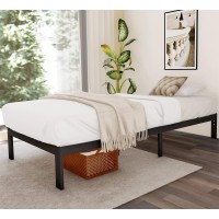 Firsthomes Felix Twin Bed Frame/Twin Bed/Twin Size Metal Platform Bed Frame With Steel Slats/Twin Bed Frames/Easy Assembly/No Box Spring Needed/Without Headboard/ 12? Height/Black