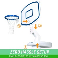 Gosports Splash Hoop Pro Swimming Pool Basketball Game - Includes Poolside Water Basketball Hoop, 2 Balls And Pump - White