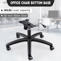 Topdeep 28 Swivel Chair Base Replacement, Office Chair Base, 350 Pounds Heavy Duty Gaming Chair Replacement Base With Bottom Plate Stand Cylinder And Casters