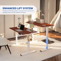 Flexispot Standing Desk Electric Stand Up Desk With 40 X 24 Inches Whole-Piece Desktop Ergonomic Memory Controller Height Adjustable Desk E150(White Frame + 40 Mahogany Desktop)