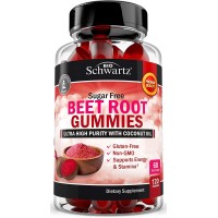 Sugar Free Beet Root Gummies - Nitric Oxide Beet Chews Infused With Coconut Oil For Highest Absorption - Supports Energy & Whole Body Health - Delicious Strawberry Flavor - Made In Usa - 120 Count