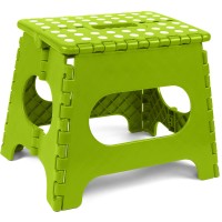 Utopia Home Folding Step Stool - (Pack Of 1) Foot Stool 11 Inch Wide & 11 Inch Height - Holds Up To 300 Lbs - Lightweight Plastic Foldable Step Stool For Kids, Kitchen, Bathroom & Living Room (Green)