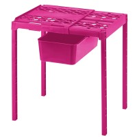 Lockermate Adjust-A-Shelf Locker Shelf & Organizer, Extends To Fit Your Locker, Includes Storage Drawer, Pink