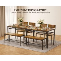 Gizoon Kitchen Table And 2 Chairs For 4 With Bench, 4 Piece Dining Table Set For Small Space, Apartment, Retro
