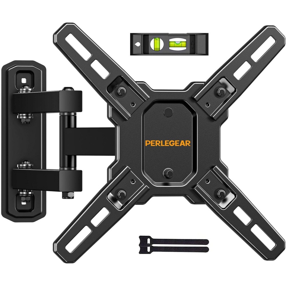 Perlegear Full Motion Tv Wall Mount For 13-42 Inch Flat Or Curved Tvs & Monitors Up To 55 Lbs, Wall Mount Tv Bracket With Articulating Arm, Swivel, Tilt, Extension Tv Mount, Max Vesa 200X200Mm, Pgsf6
