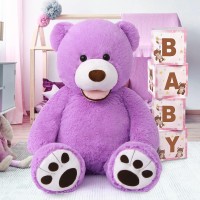 Morismos Giant Teddy Bear Stuffed Animals, Big Purple Teddy Bear Plush Toy For Girlfriend Kids Large Bear Gift On Christmas Valentine'S Day, 39 Inch