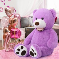 Morismos Giant Teddy Bear Stuffed Animals, Big Purple Teddy Bear Plush Toy For Girlfriend Kids Large Bear Gift On Christmas Valentine'S Day, 39 Inch