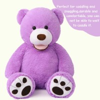 Morismos Giant Teddy Bear Stuffed Animals, Big Purple Teddy Bear Plush Toy For Girlfriend Kids Large Bear Gift On Christmas Valentine'S Day, 39 Inch