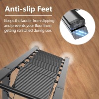 6 Step Ladder, Lightweight Aluminum Folding Step Stool With Convenient Handgrip, Stepladders With Anti-Slip And Wide Pedal For Home And Kitchen Use Space Saving - Black