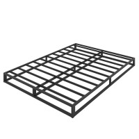 Bilily 6 Inch Queen Bed Frame With Steel Slat Support, Low Profile Queen Metal Platform Bed Frame Support Mattress Foundation, No Box Spring Neededeasy Assemblynoise Free